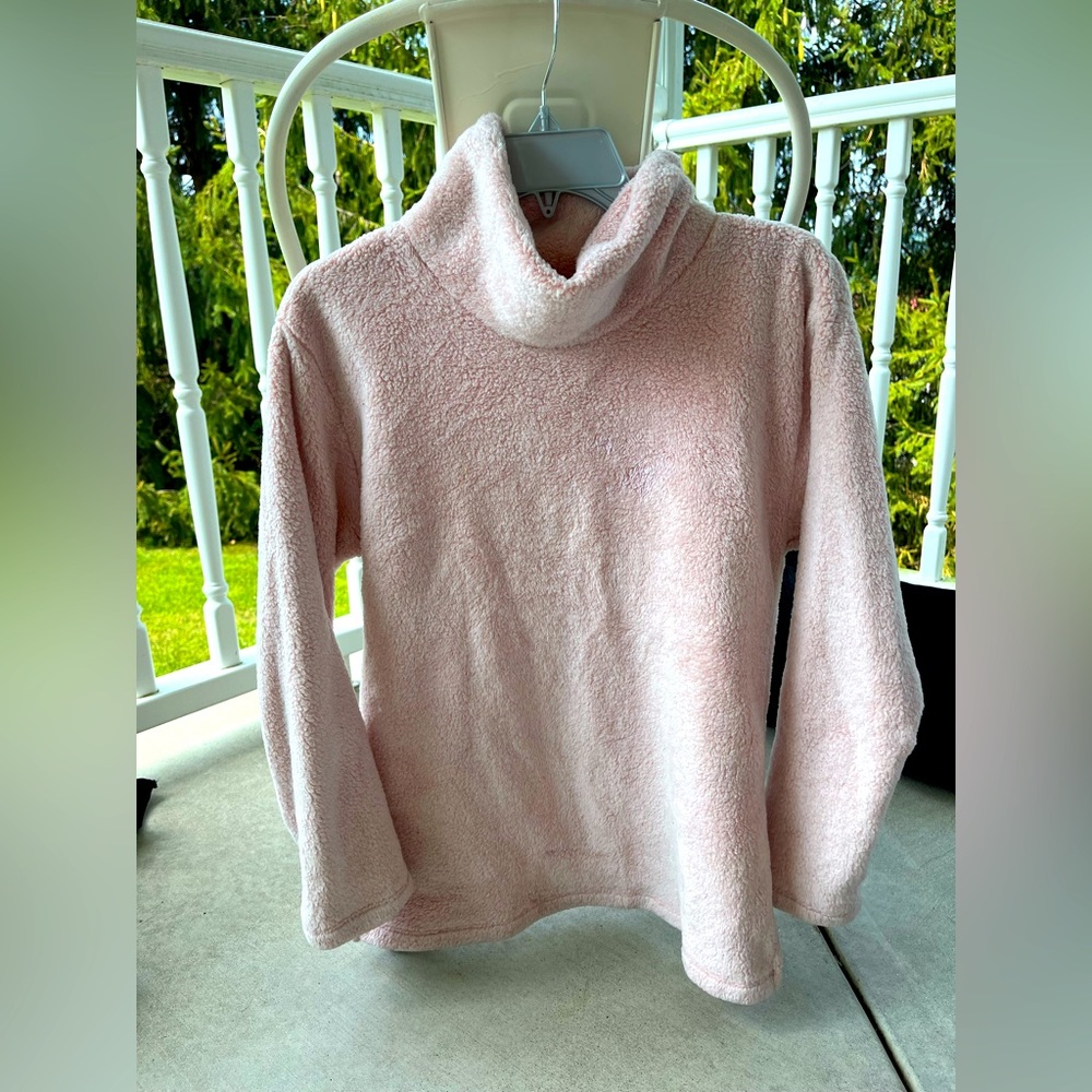 Pink fleece turtleneck